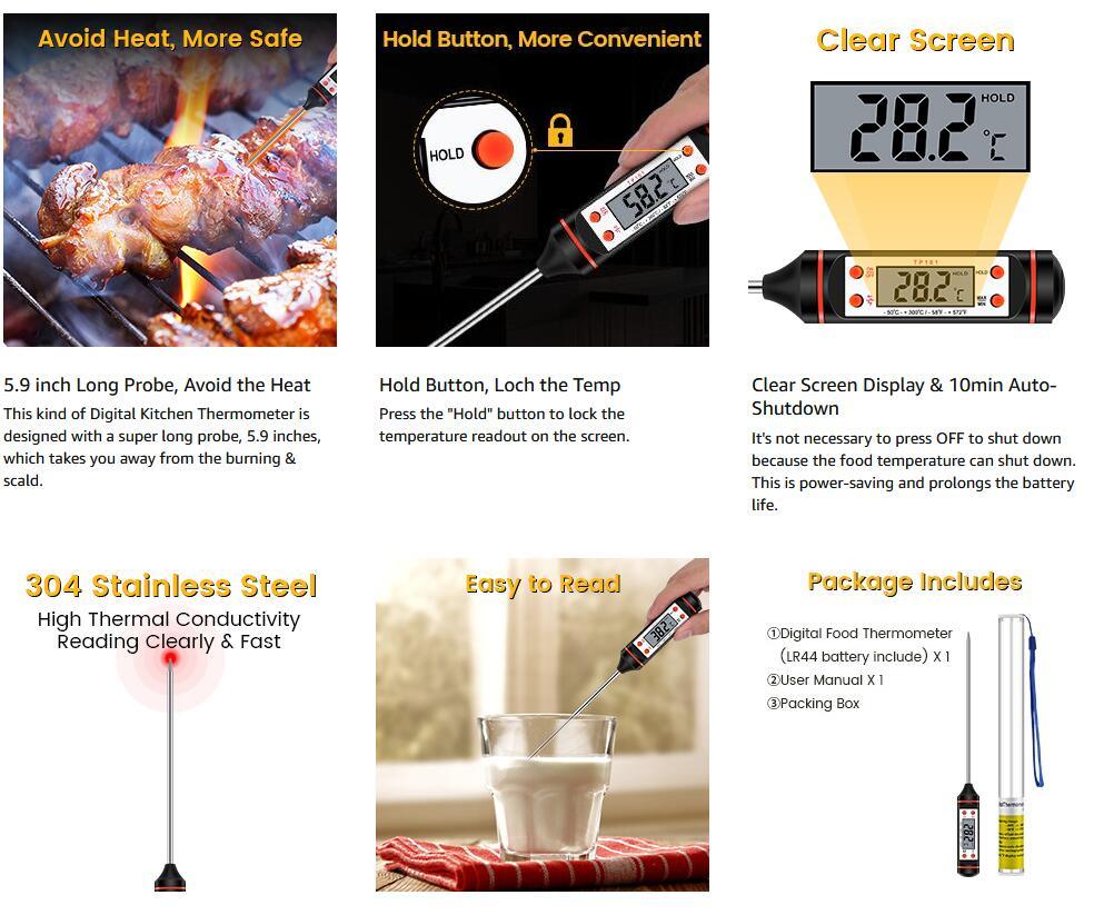 Meter Stock. Cook Meat Thermometer Digital Cooking Food Digital Candy Cooking Thermomete ...
