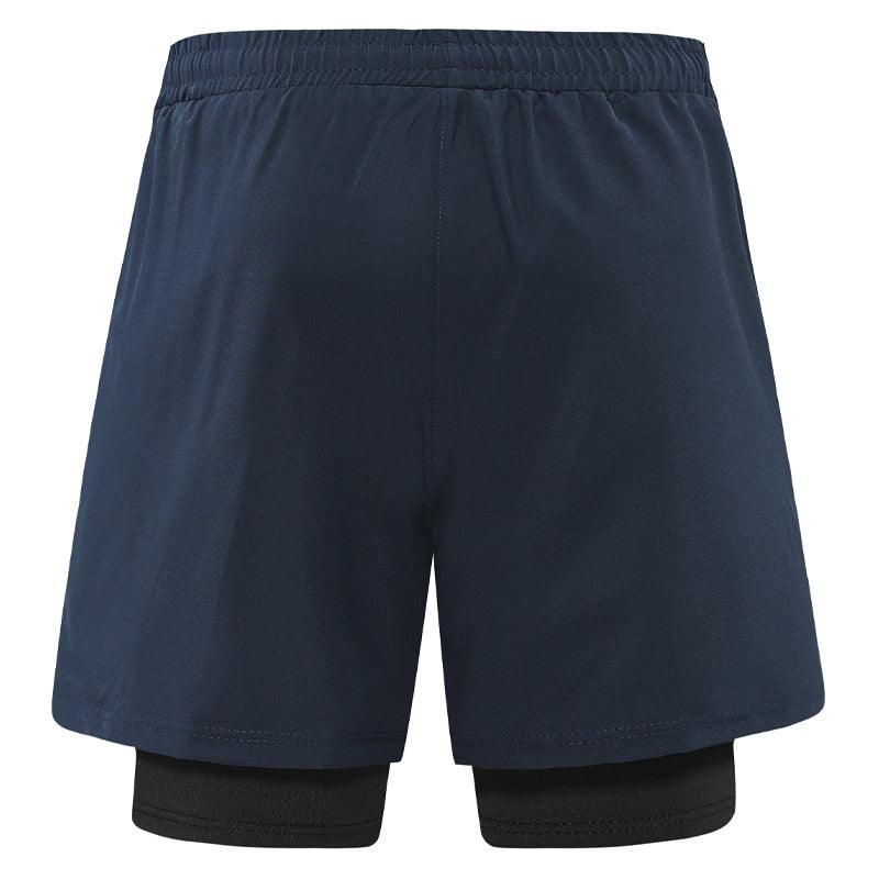 Men 2 In 1 Sport Shorts Quick Dry Jogger Marathon Shorts With Liner Breathable Running Fitness Double Deck Shorts Casual Shorts Gym Sports Fitness Jogging Workout Training Clothes