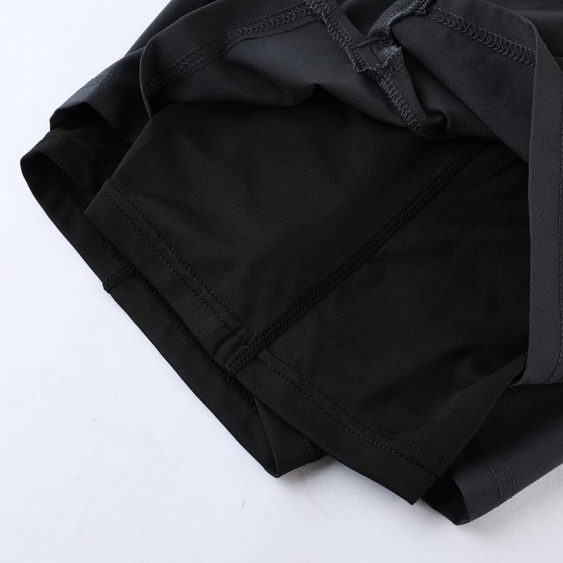 Men 2 In 1 Sport Shorts Quick Dry Jogger Marathon Shorts With Liner Breathable Running Fitness Double Deck Shorts Casual Shorts Gym Sports Fitness Jogging Workout Training Clothes