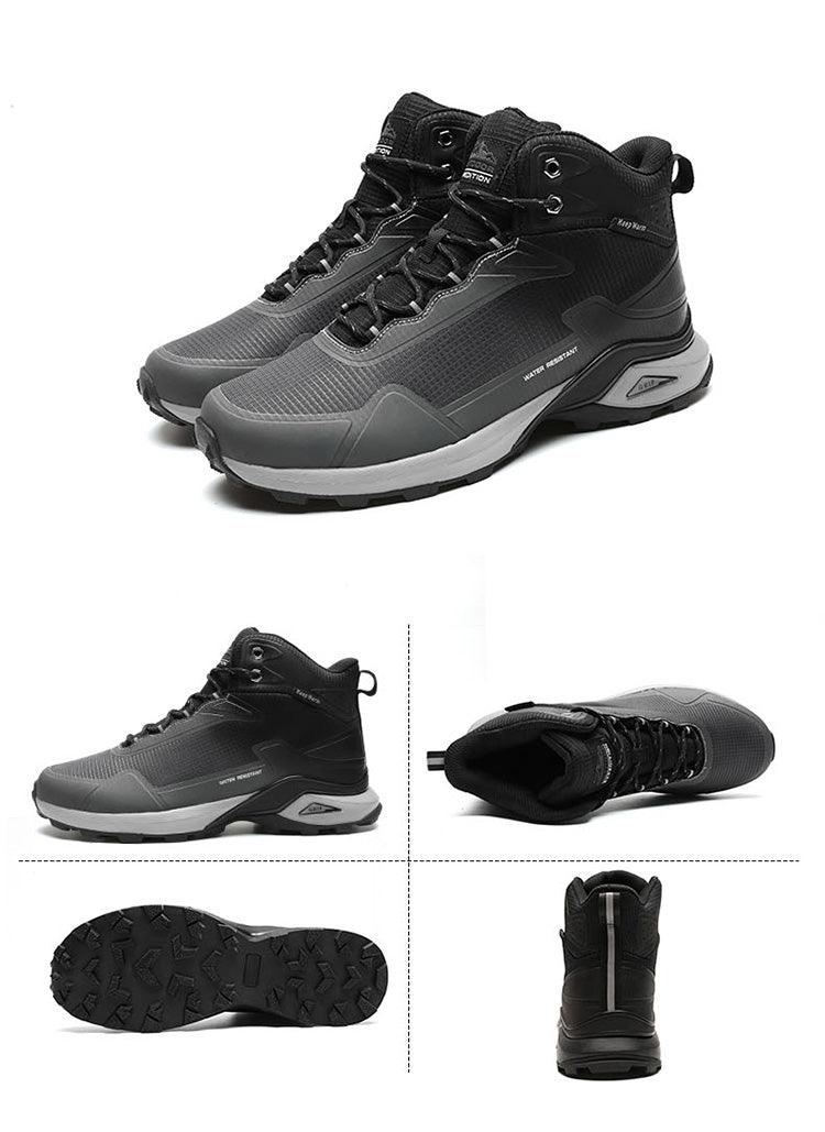 Men's Warm Boots Plush Snow Boots Outdoor Non-Slip Hiking Boots High Top Waterproof Sports Men's Winter Boots Snow Boots Warm Lined Non Slip Leather Shoes