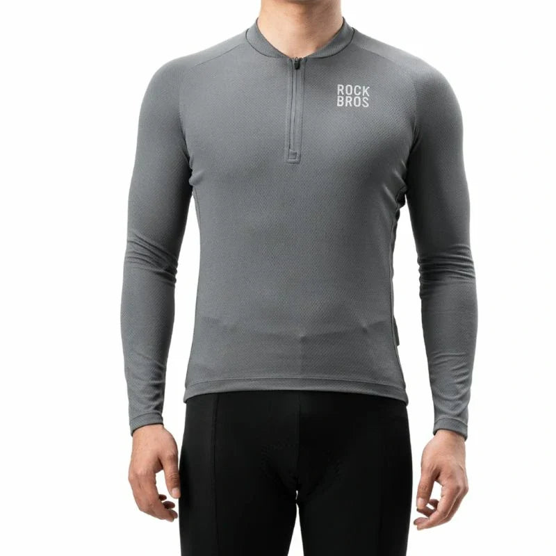 Men’s Summer Long Sleeve Cycling Jersey – Mesh Half-Zip