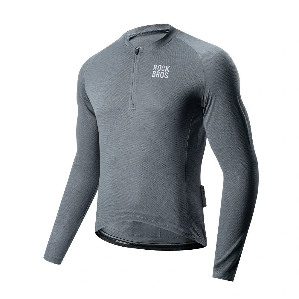 Men’s Summer Long Sleeve Cycling Jersey – Mesh Half-Zip