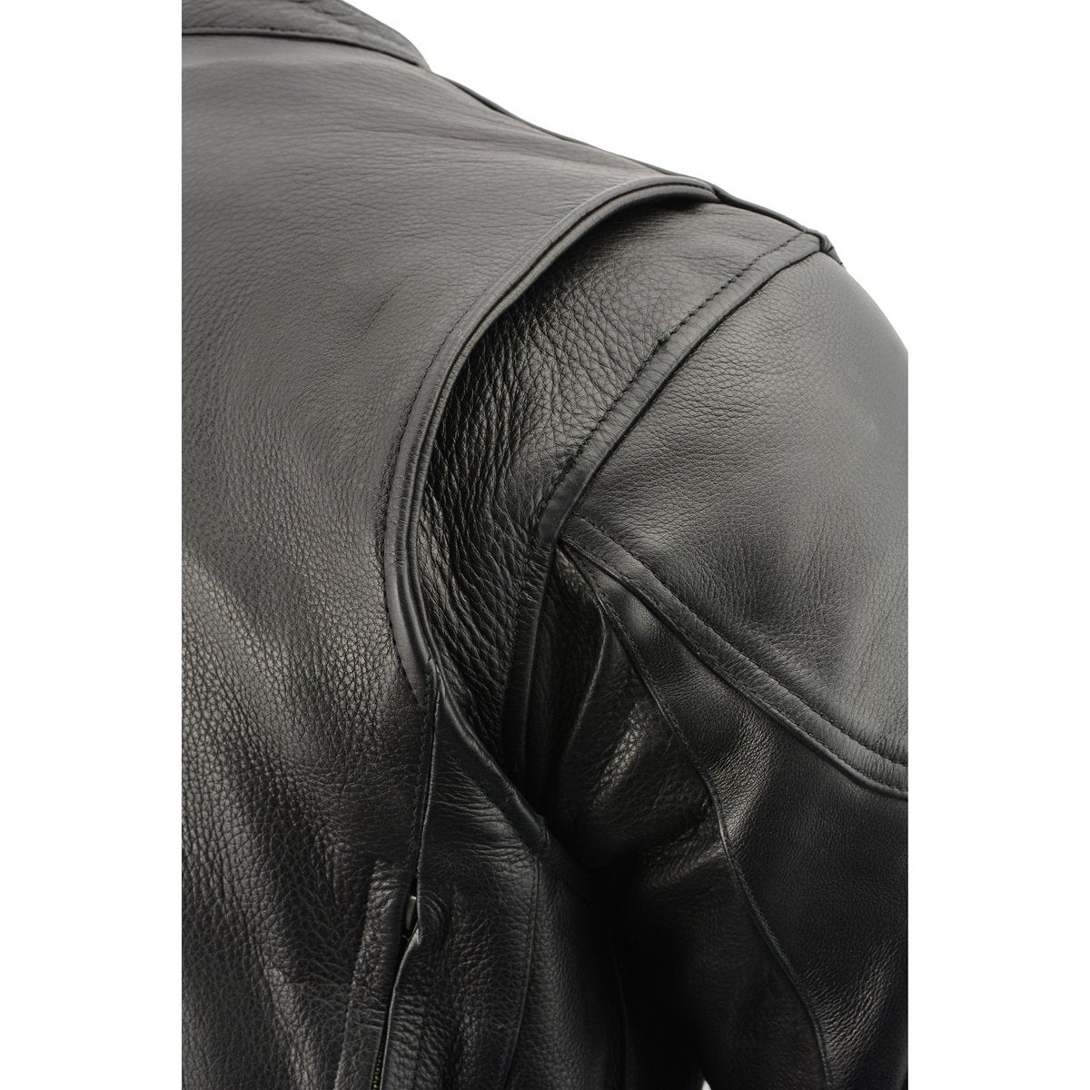 ML1010 Men's Side Lace Vented Black Leather Scooter Jacket