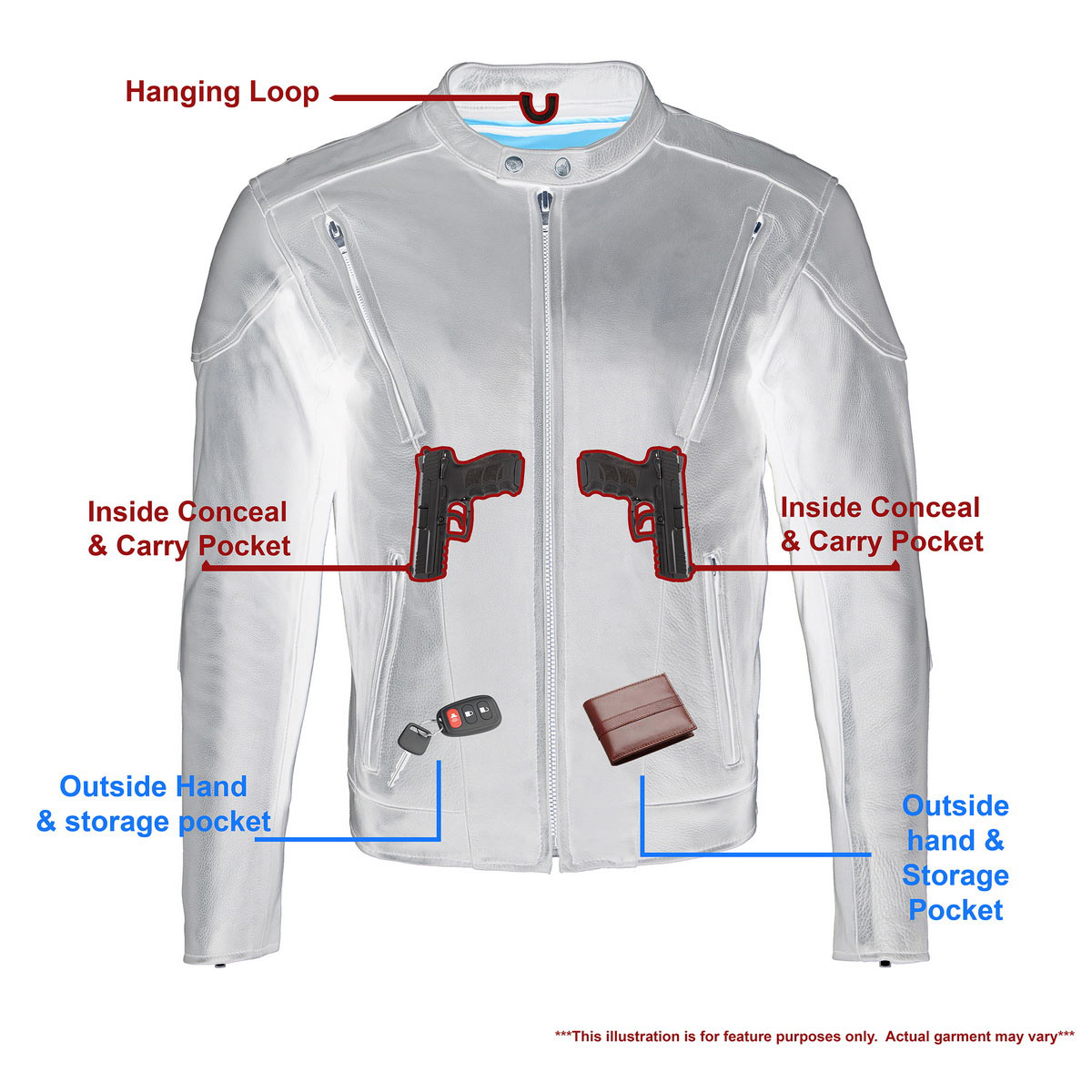 ML1010 Men's Side Lace Vented Black Leather Scooter Jacket