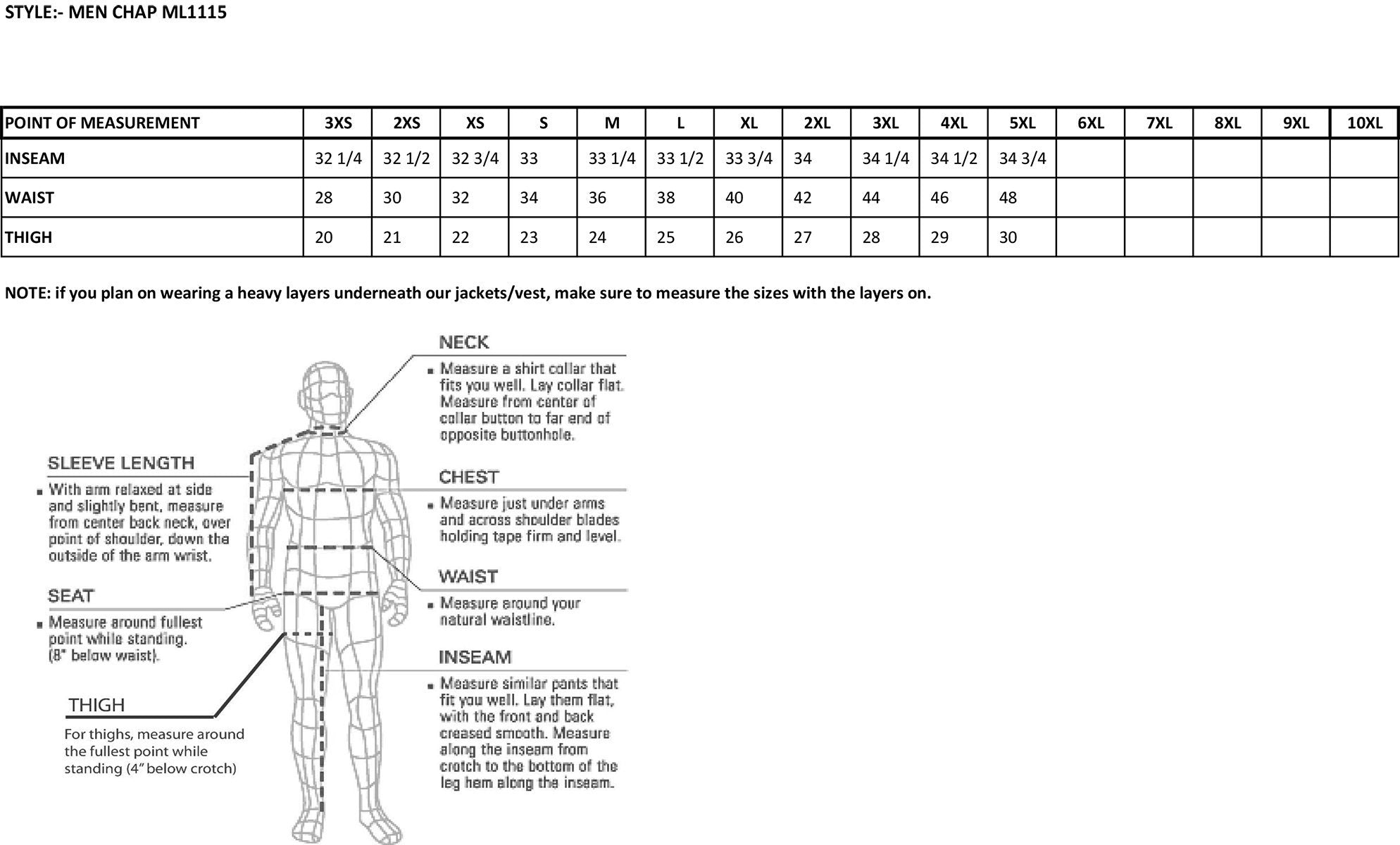 Chaps for Men's Black Premium Leather Fully Lined  Motorcycle Chaps w/ Front Coin Pocket-ML1115