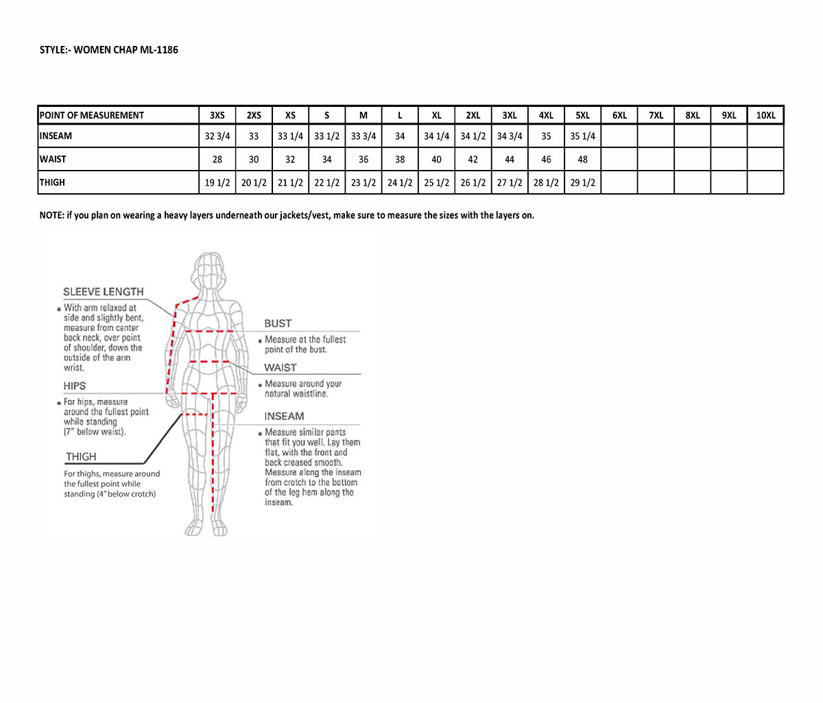 Chaps for Women Black Low-Rise Waist- Front Double Buckle Rivet Detailing Motorcycle Chap- ML1186