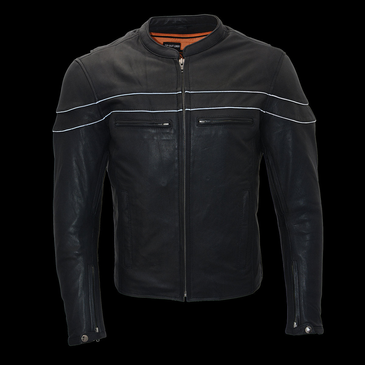 ML1408 Men's Black 'Savage' Sporty Crossover Leather Jacket