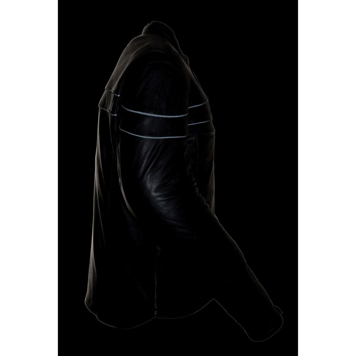 ML1408 Men's Black 'Savage' Sporty Crossover Leather Jacket