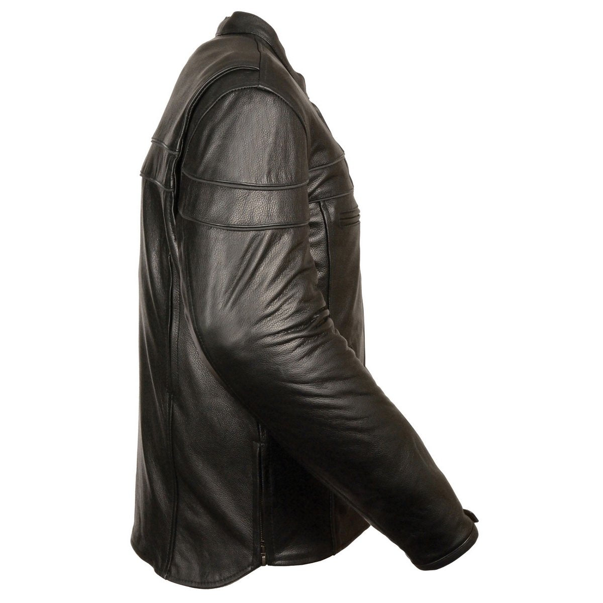 ML1408 Men's Black 'Savage' Sporty Crossover Leather Jacket