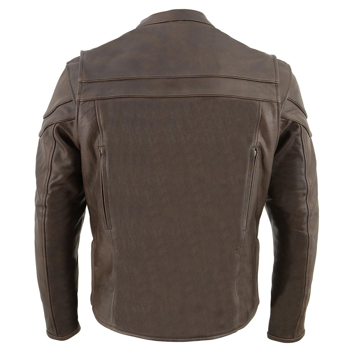 ML1408RT Men's Retro Brown 'Savage' Sporty Crossover Retro Leather Jacket