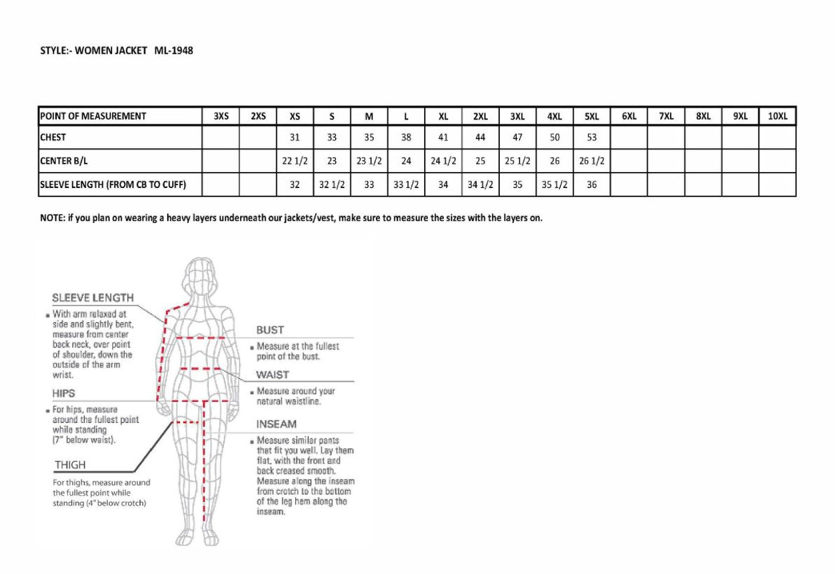 ML1948 Women's Classic Riveted Motorcycle Black Leather Jacket