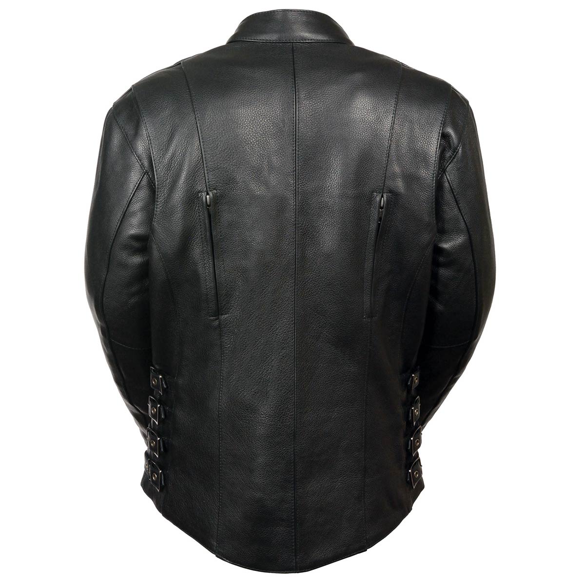 MLL2520 Ladies Racer Black Leather Motorcycle Jacket