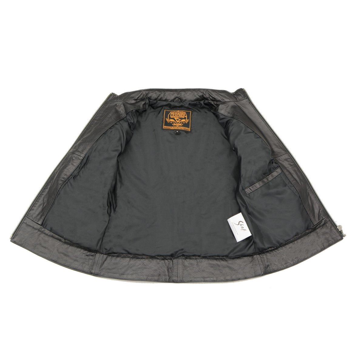 MLL2526 Women's 'Elegant' Distressed Gray Detail Laced Leather Jacket