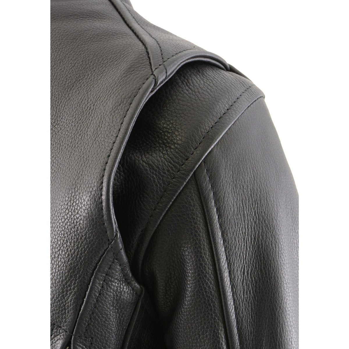 MLL2530 Women's Vented Black Leather Scooter Jacket
