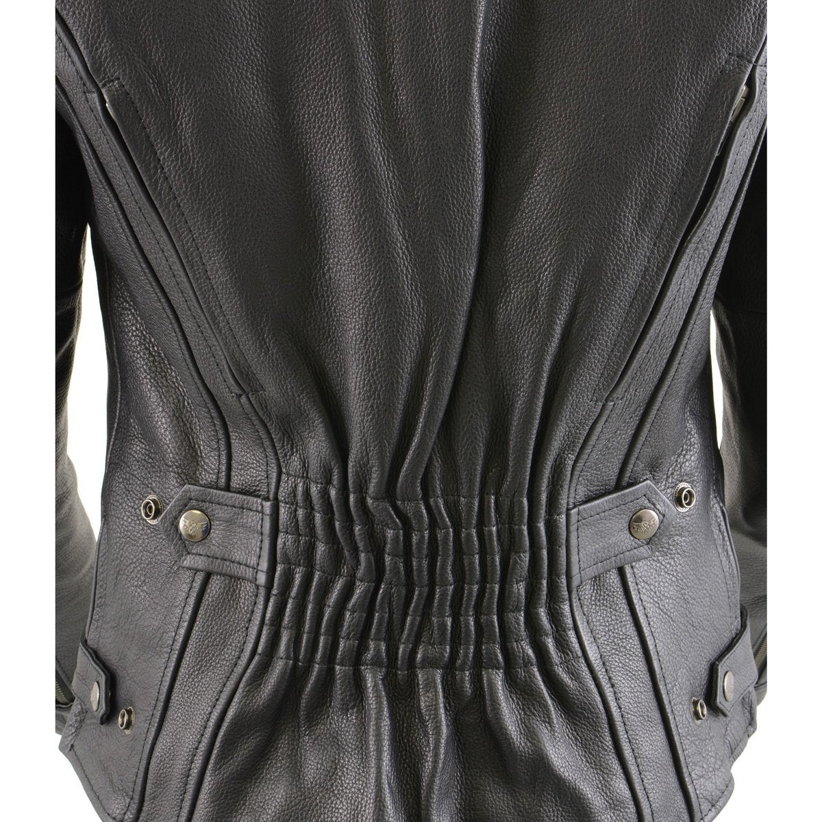 MLL2530 Women's Vented Black Leather Scooter Jacket