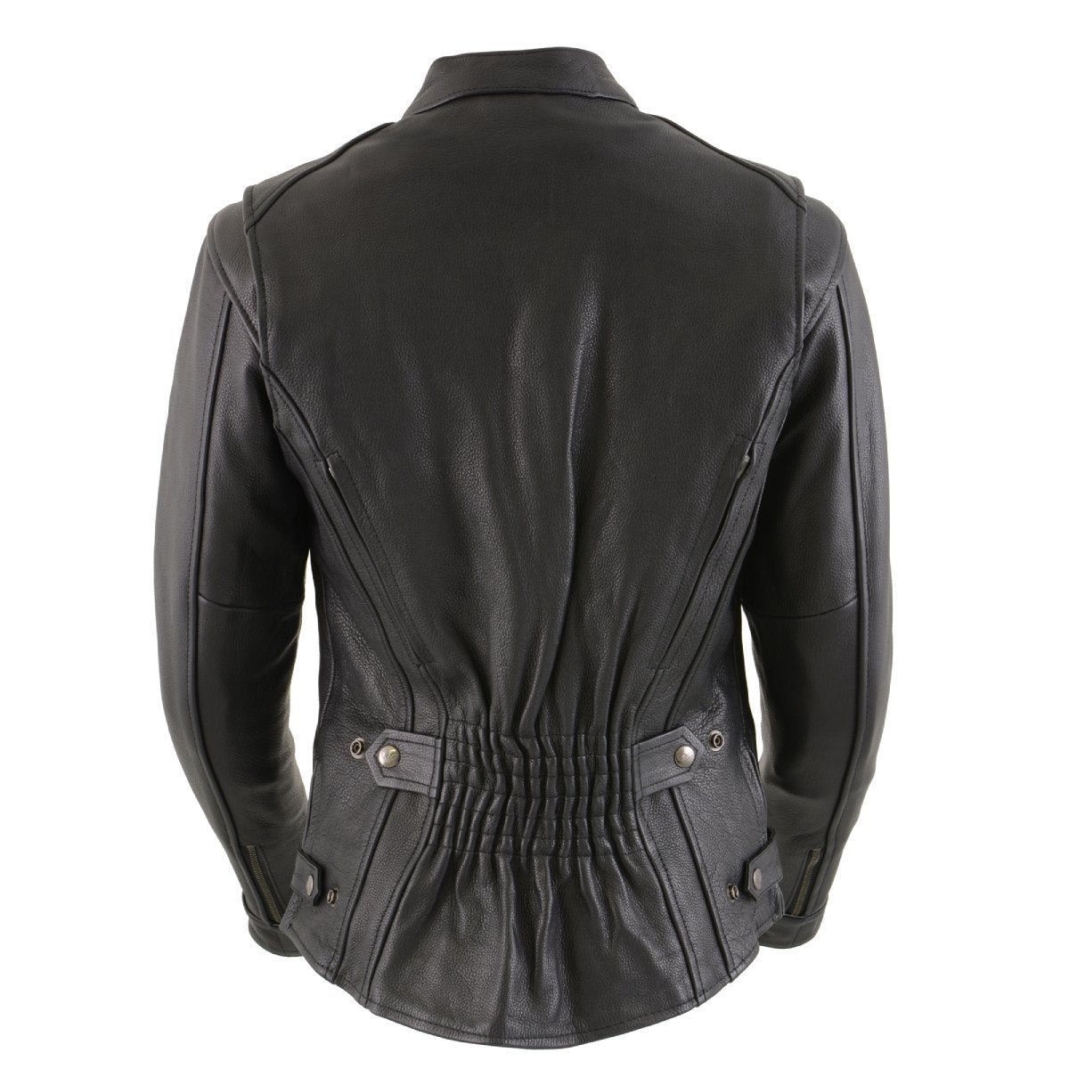 MLL2530 Women's Vented Black Leather Scooter Jacket