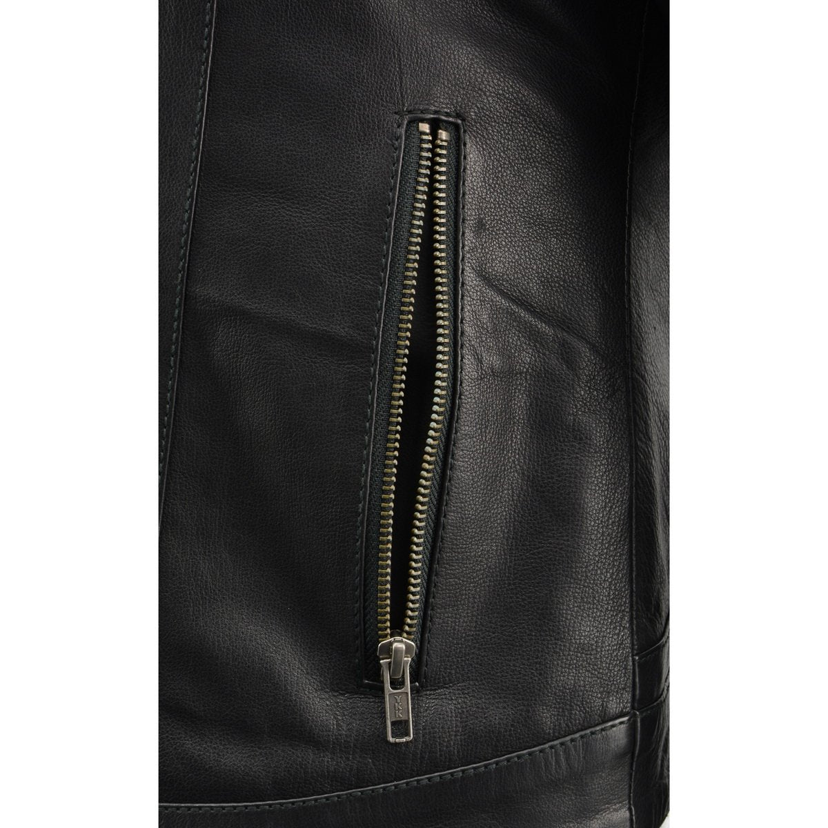 MLL2545 Women's Lightweight Black Leather Jacket with Removable Hoodie