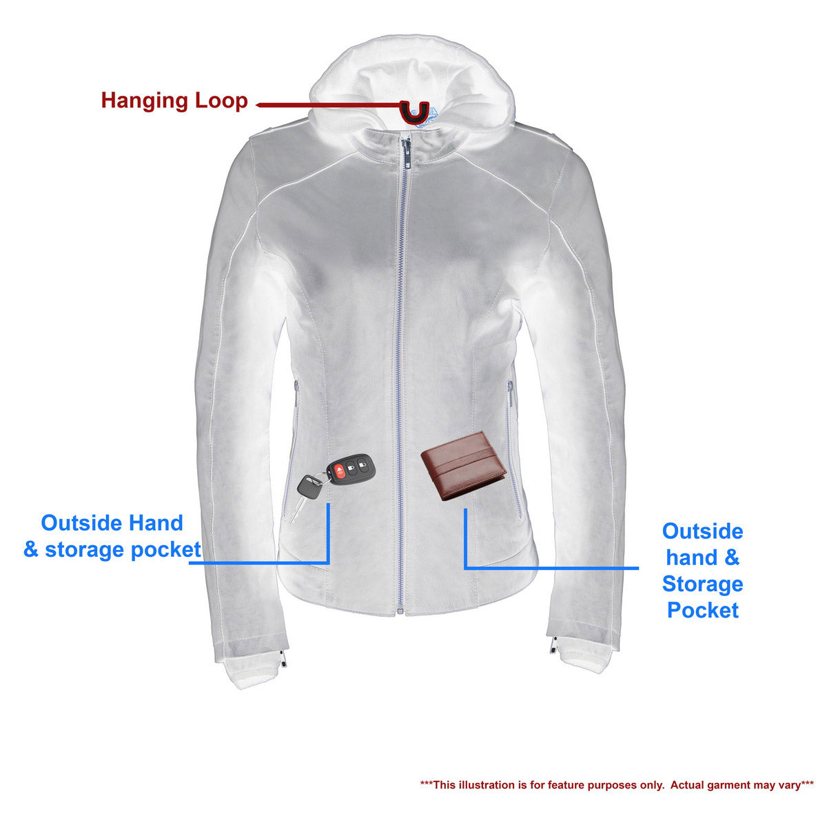 MLL2545 Women's Lightweight Black Leather Jacket with Removable Hoodie