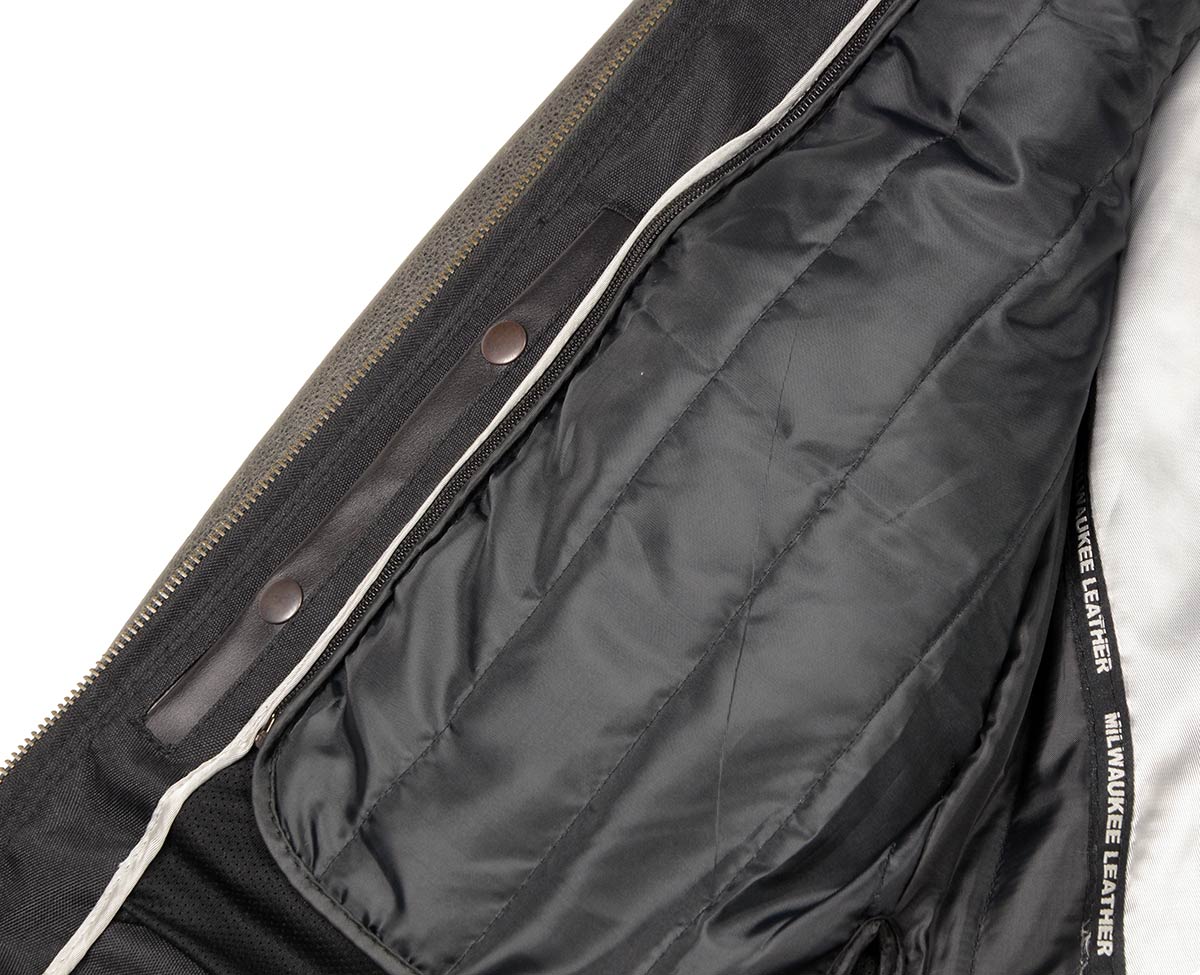 MLL2550 Women's Scooter Distressed Grey Leather Motorcycle Riding Vented Jacket