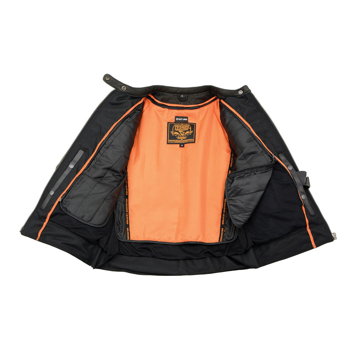 MLL2551 Women's Scooter Black Leather Vented Lightweight Triple Stitch Motorcycle Jacket