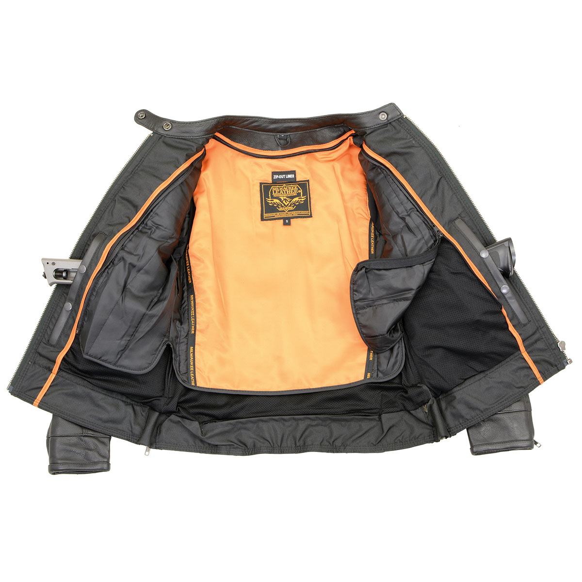 MLL2552 Women's Premium Black Leather Motorcycle Rider Jacket w/ Cool-Tec Leather Treatement