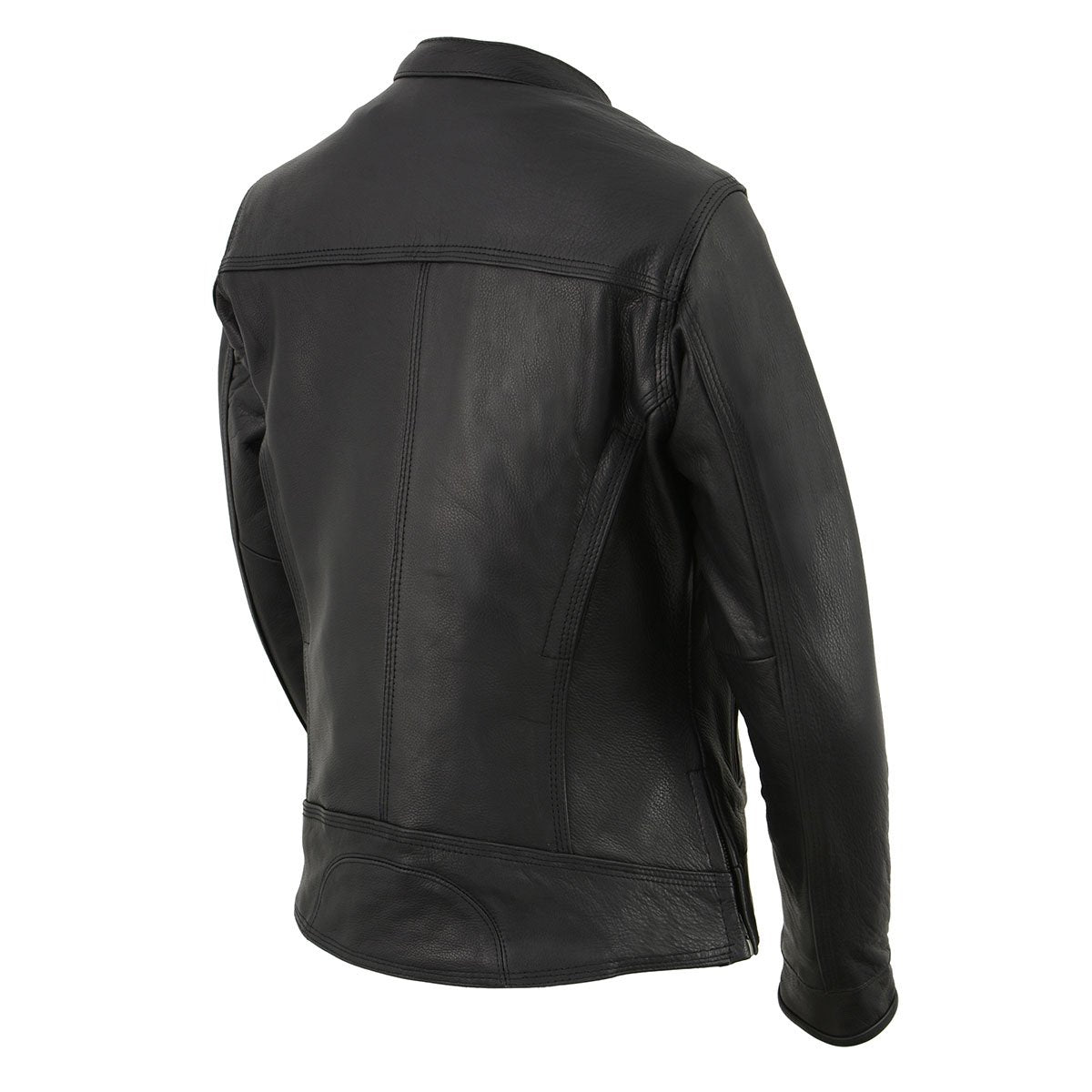 MLL2552 Women's Premium Black Leather Motorcycle Rider Jacket w/ Cool-Tec Leather Treatement