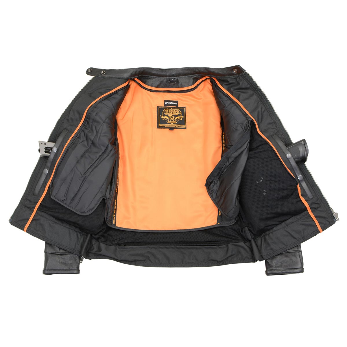 MLL2551 Women's Scooter Black Leather Vented Lightweight Triple Stitch Motorcycle Jacket