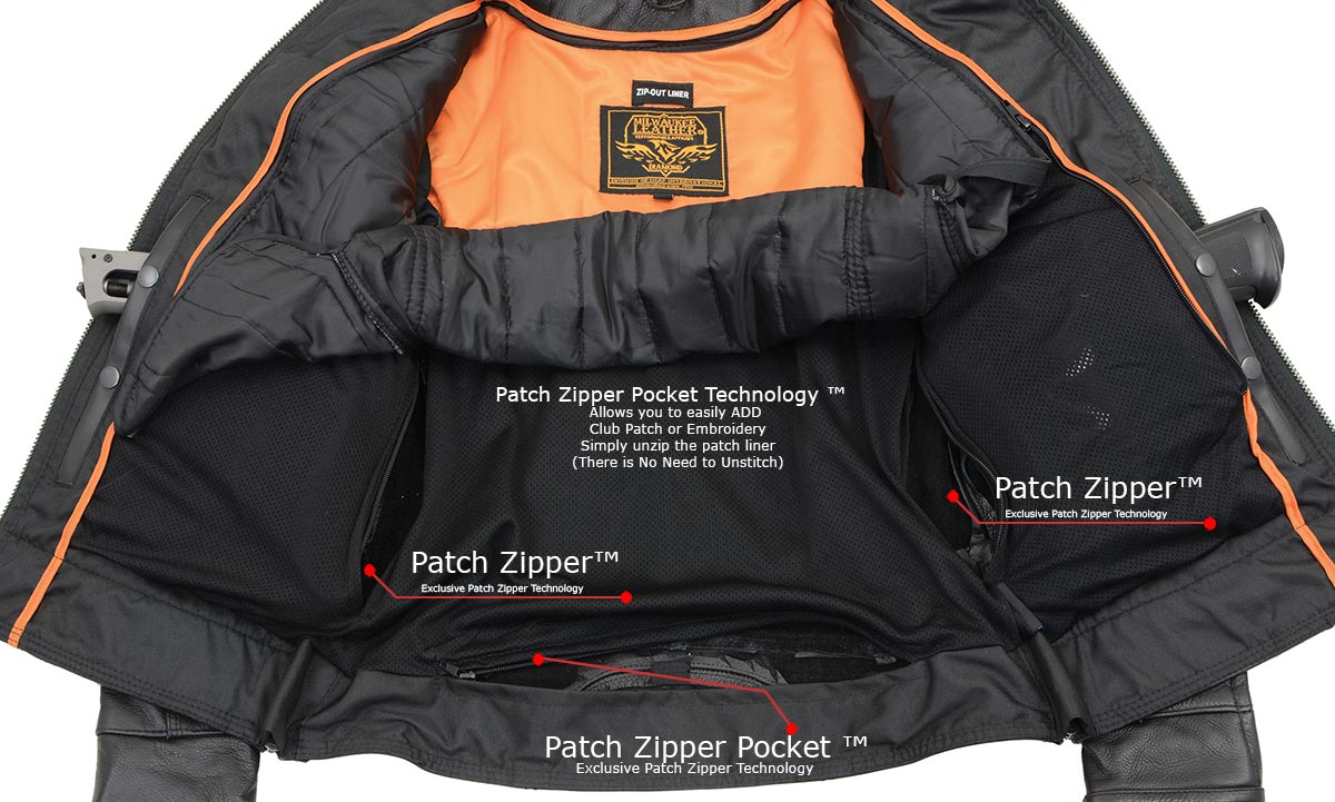 MLL2552 Women's Premium Black Leather Motorcycle Rider Jacket w/ Cool-Tec Leather Treatement