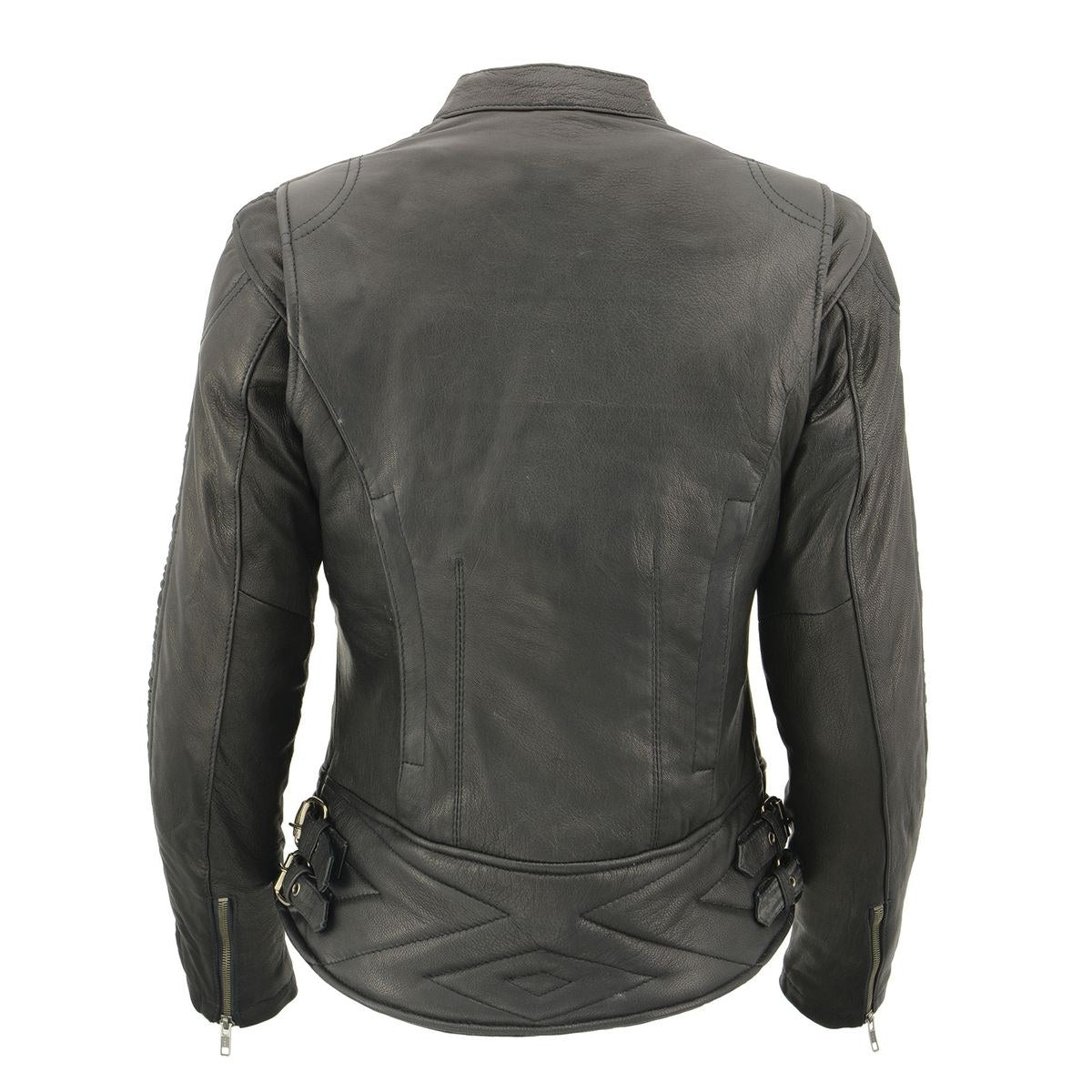 MLL2571 Women's Black 'Crinkled Arm' Lightweight Racer Jacket
