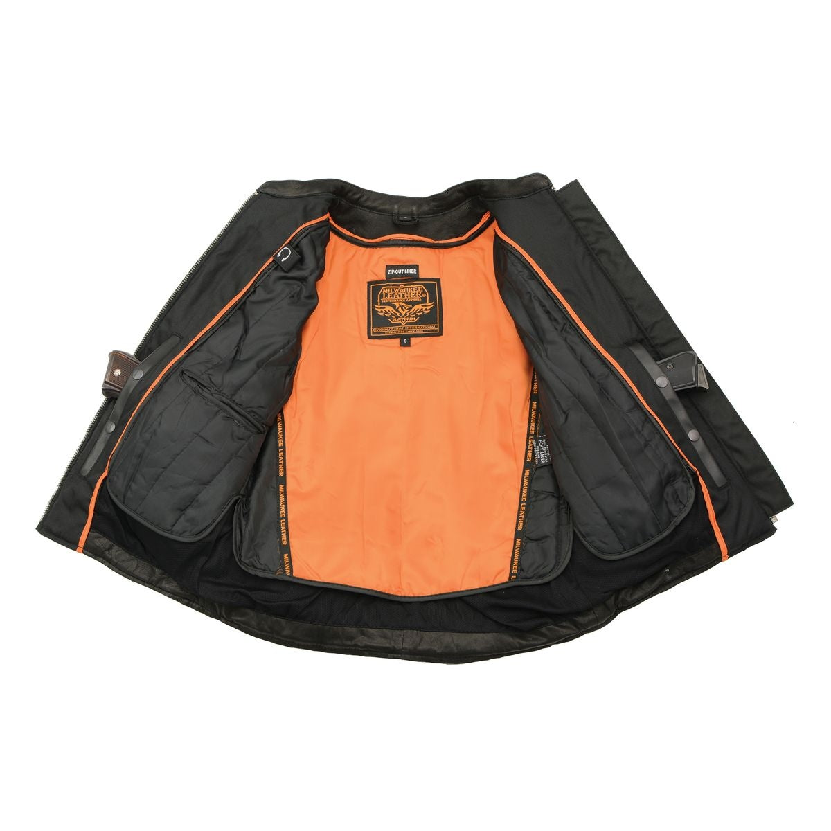 MLL2571 Women's Black 'Crinkled Arm' Lightweight Racer Jacket