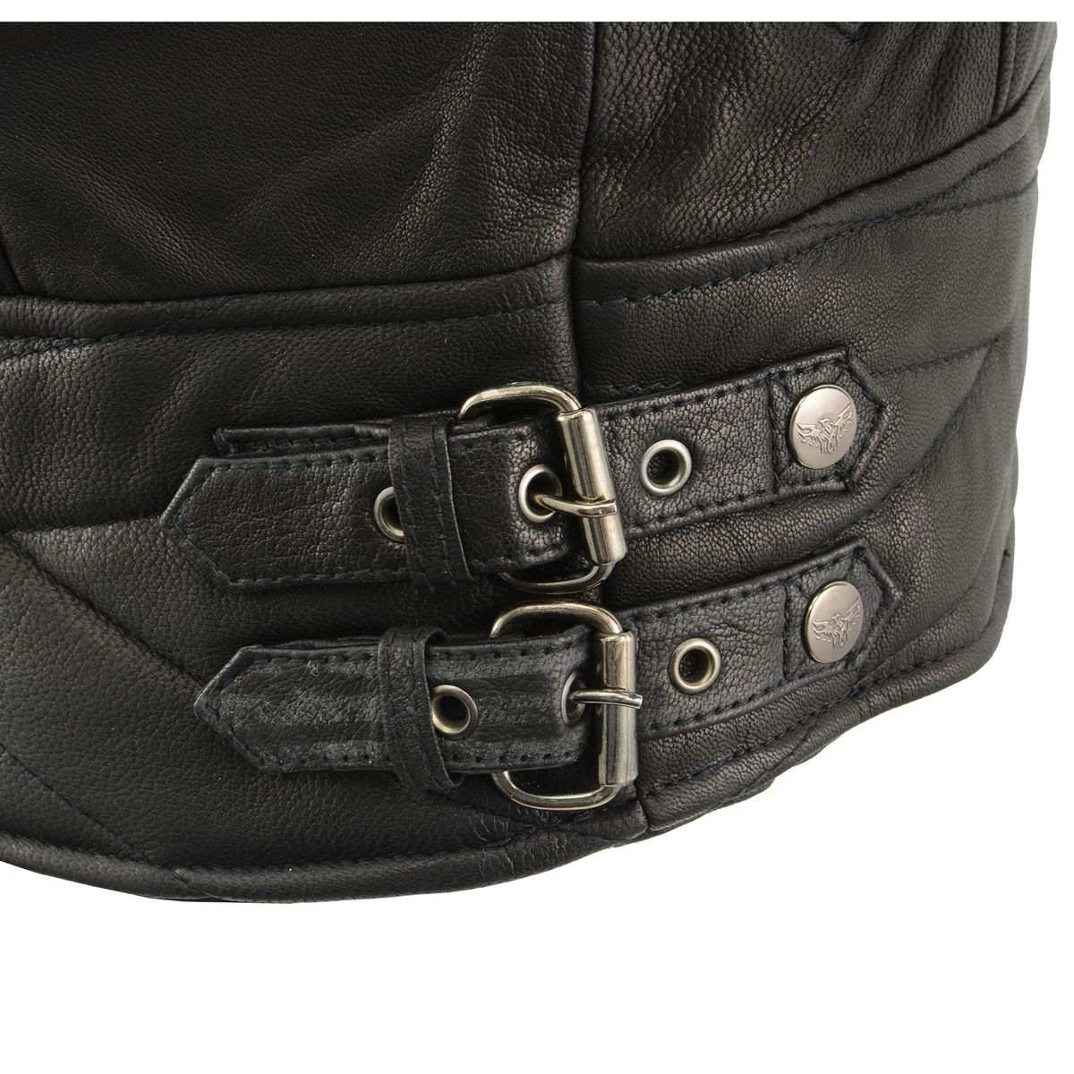 MLL2571 Women's Black 'Crinkled Arm' Lightweight Racer Jacket