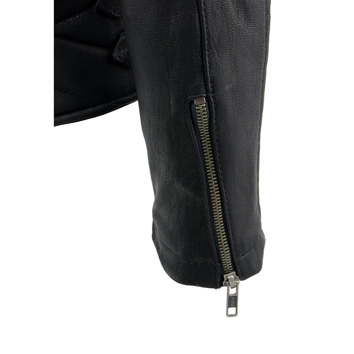 MLL2571 Womens Black and Pink 'Crinkled Arm' Lightweight Racer Jacket