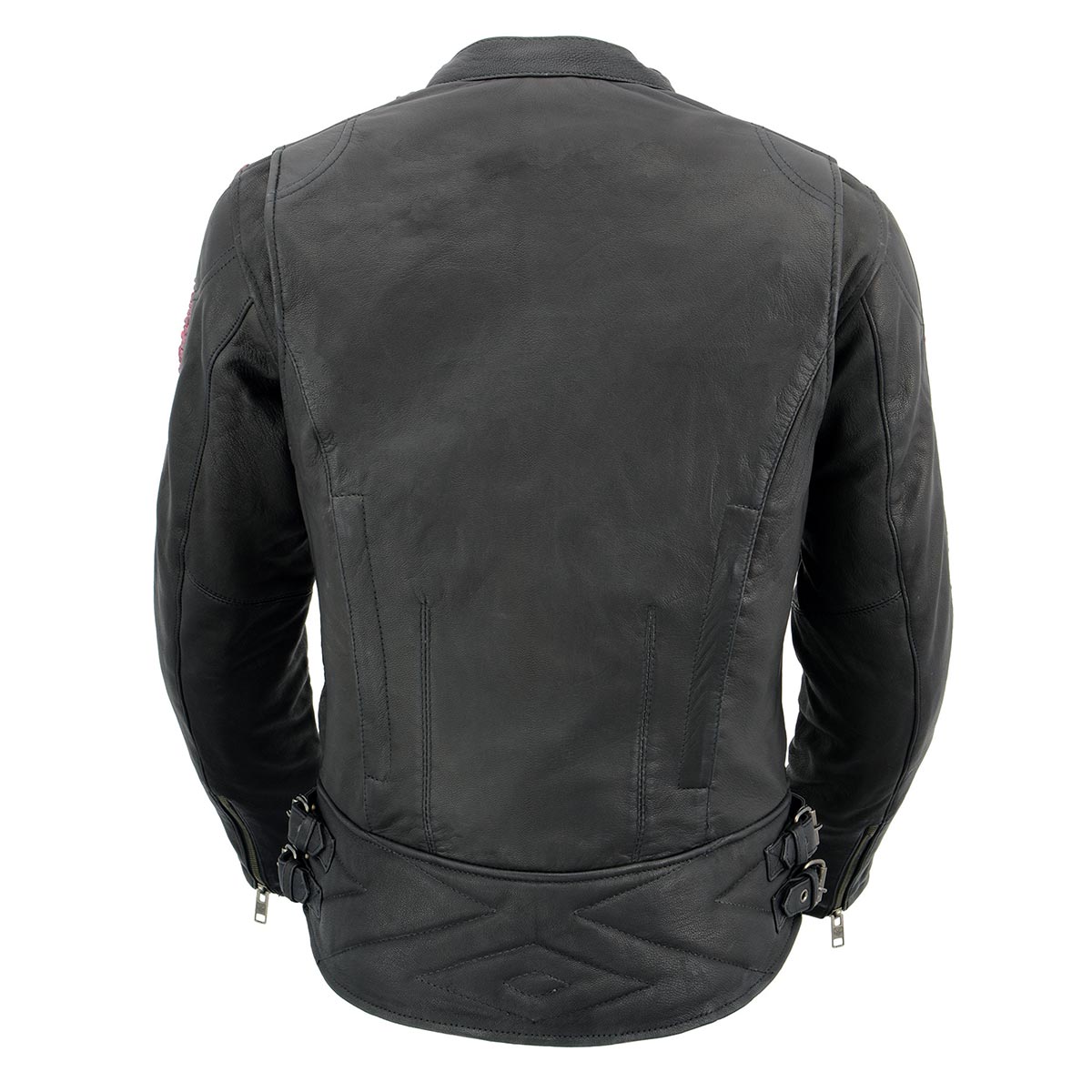 MLL2571 Womens Black and Pink 'Crinkled Arm' Lightweight Racer Jacket