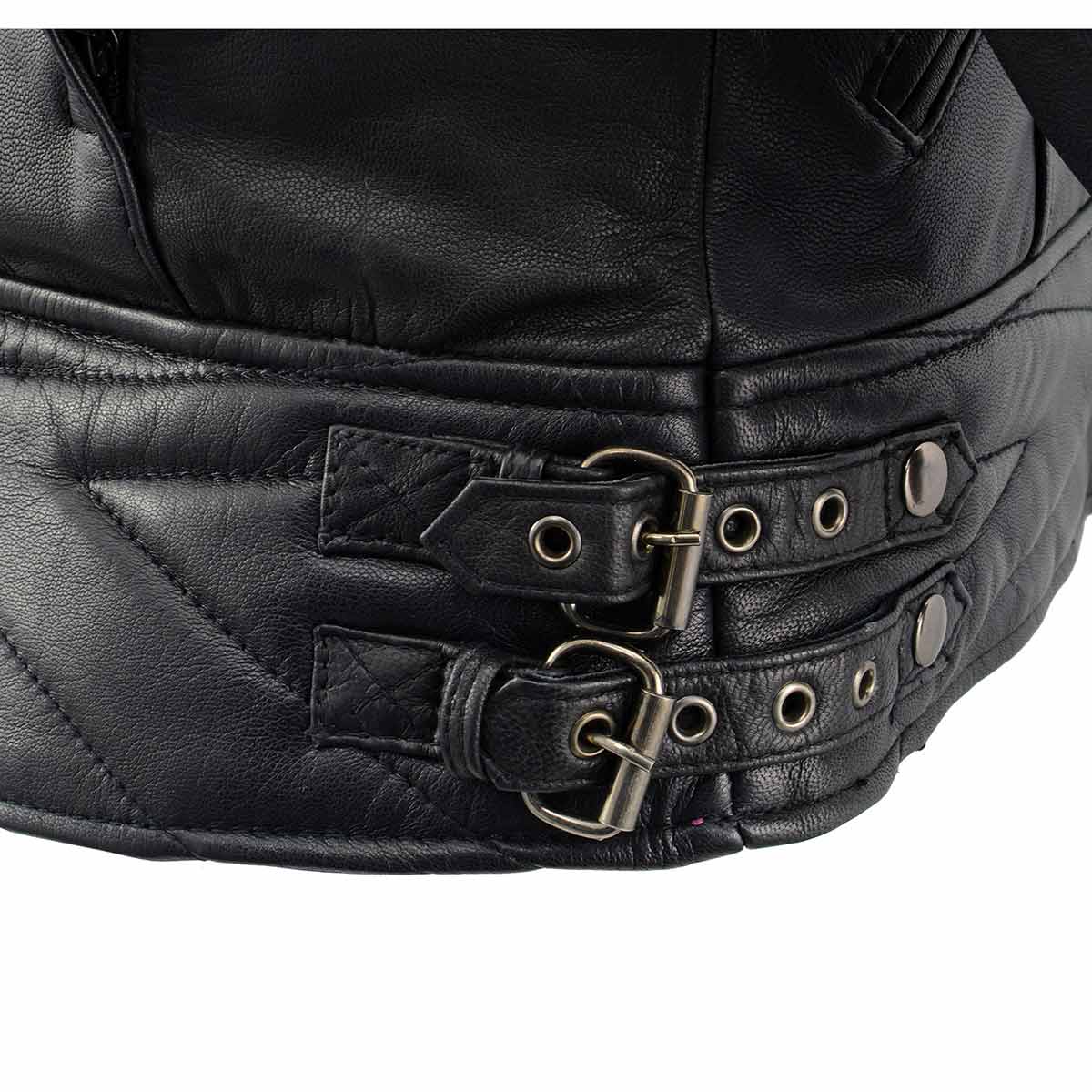 MLL2571 Ladies Black and Purple 'Crinkled Arm' Lightweight Racer Jacket