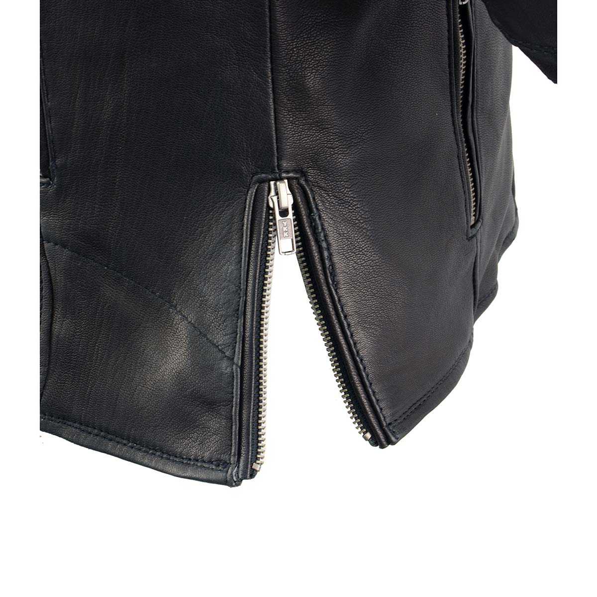 MLL2581 Women's Black 'Classic' Leather Lightweight Long Length Vented Jacket