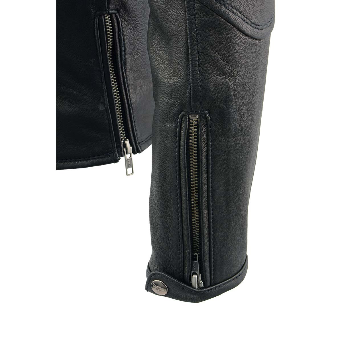 MLL2581 Women's Black 'Classic' Leather Lightweight Long Length Vented Jacket