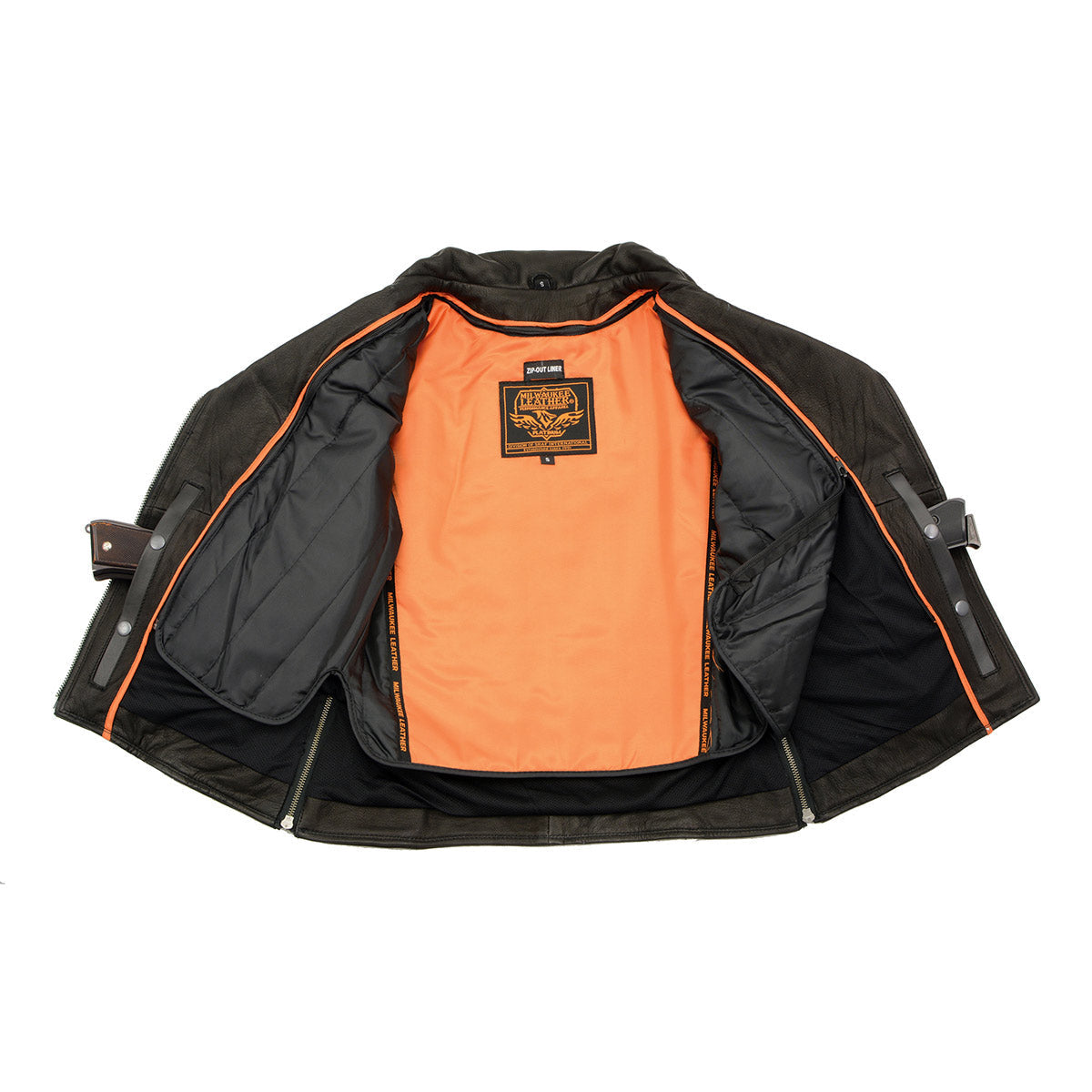 MLL2581 Women's Black 'Classic' Leather Lightweight Long Length Vented Jacket