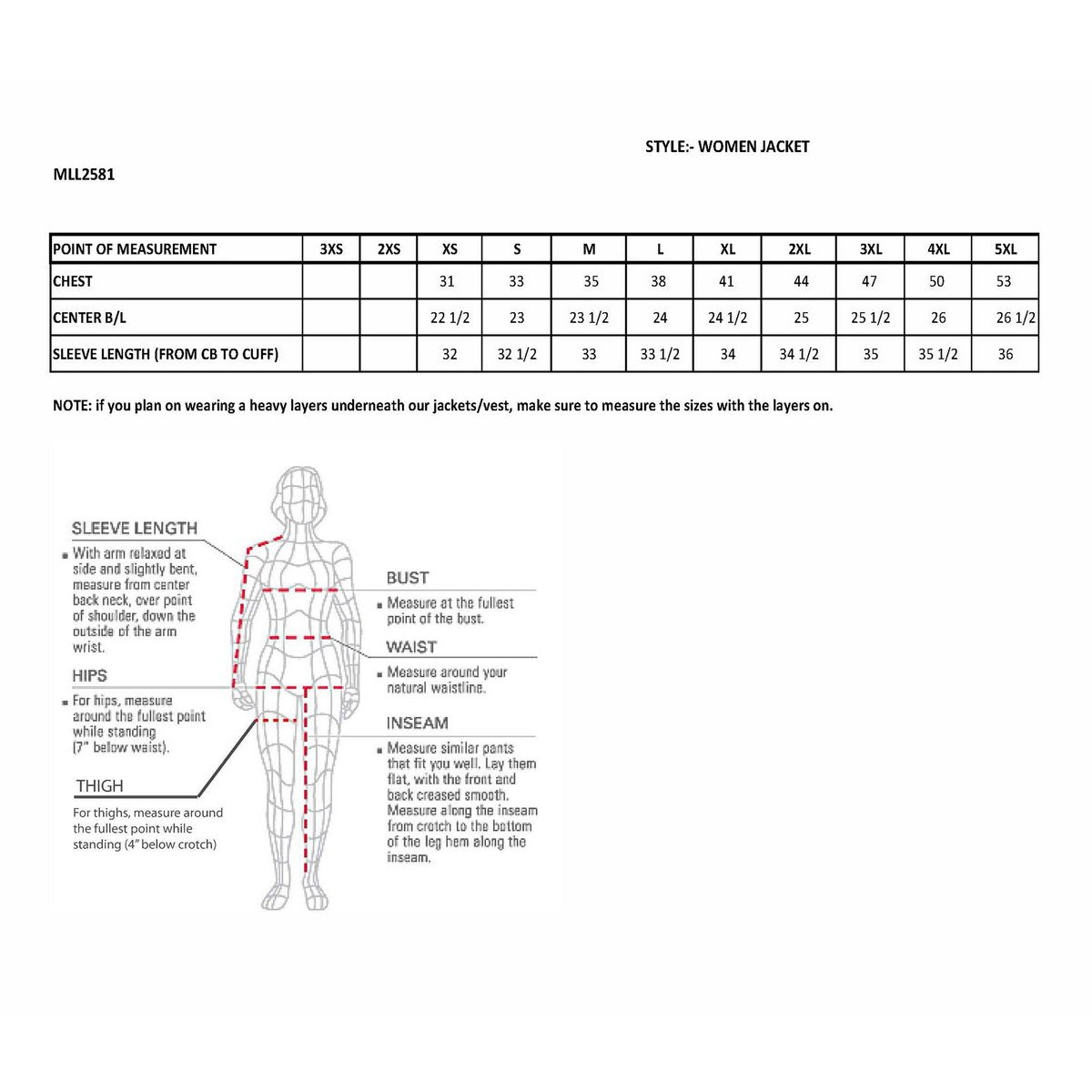 MLL2581 Women's Black 'Classic' Leather Lightweight Long Length Vented Jacket