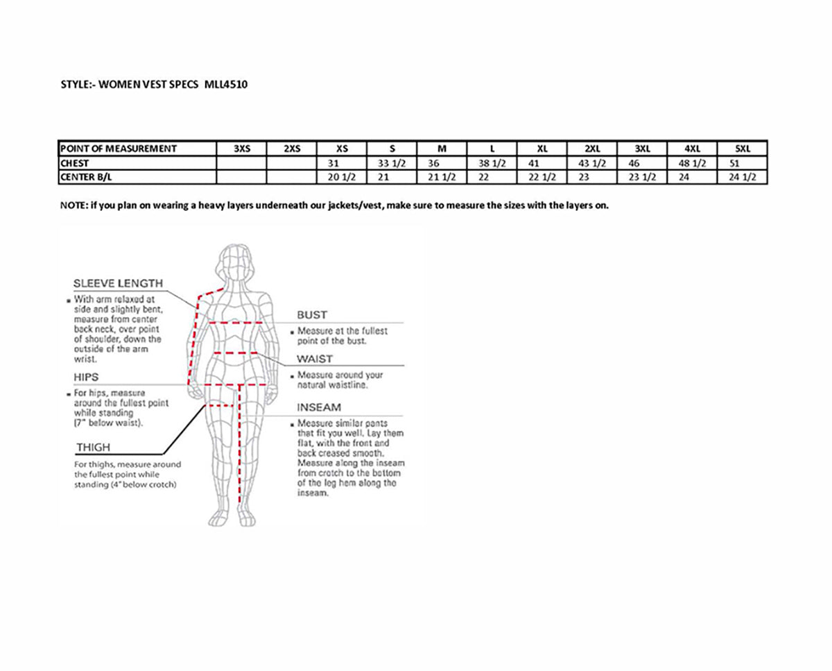 MLL4510 Women's Premium Black Leather Motorcycle Rider Vest w/ Adjustable Side Buckle