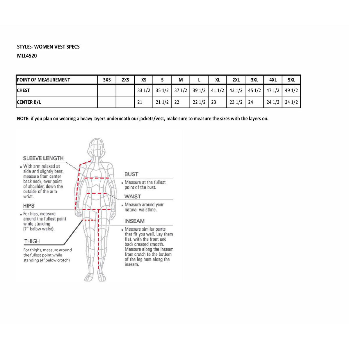 MLL4520 Women’s Black Shirt Collar Motorcycle Rider Vest w/ 4 Front Lower Pockets