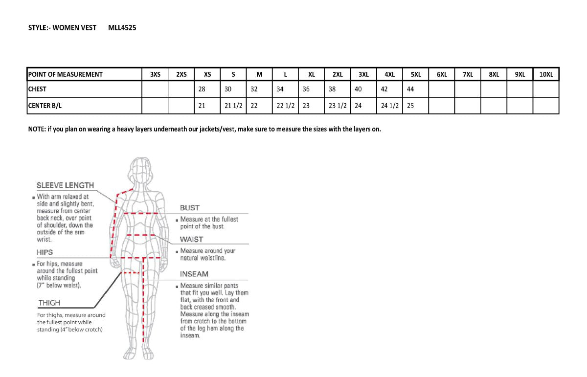 MLL4525 Women's Black Leather Lightweight Lace to Lace Lower Zip Expansion Motorcycle Rider Vest