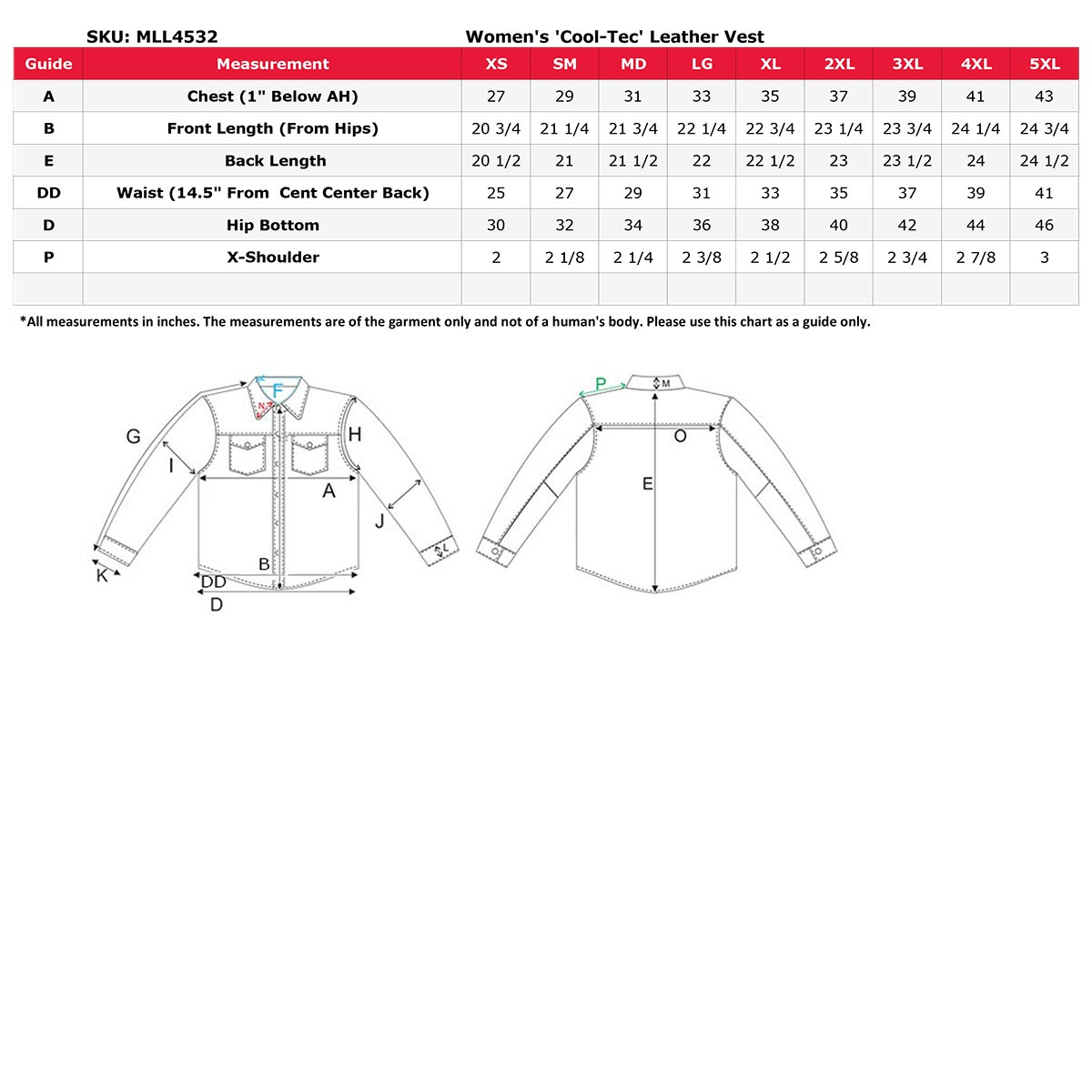 MLL4532 Women's Side Laced Premium Black Leather Motorcycle Rider Vest w/ Cool-Tec Leather Treatement