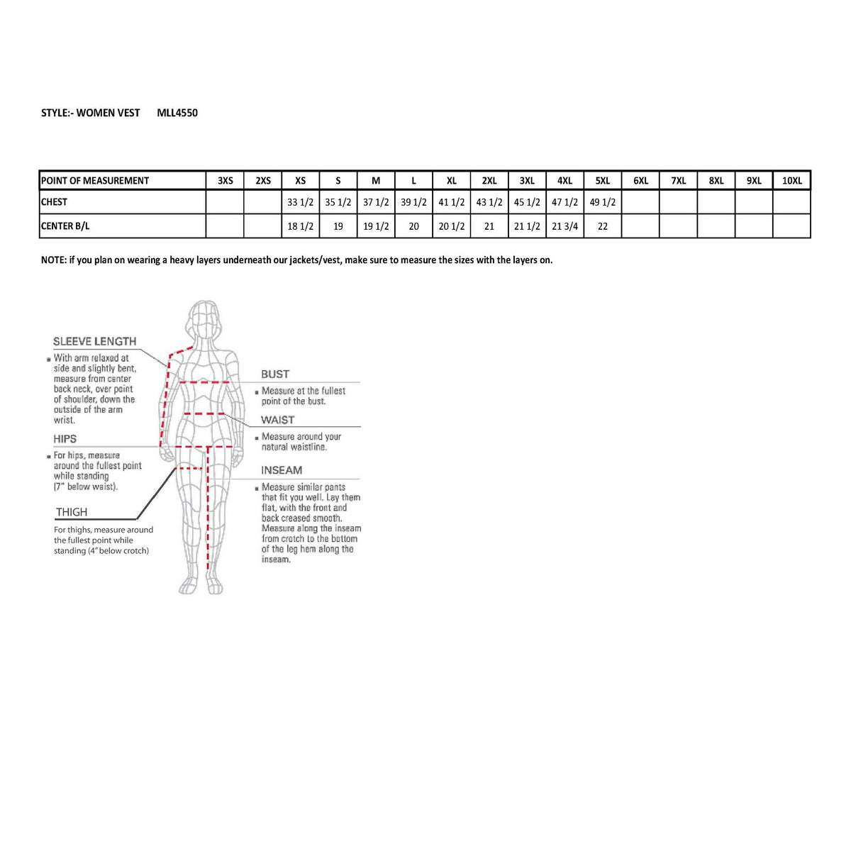 MLL4550 Women's Black Premium Leather Classic Braided Deep V-Neck Motorcycle Rider Vest W/Front Zip