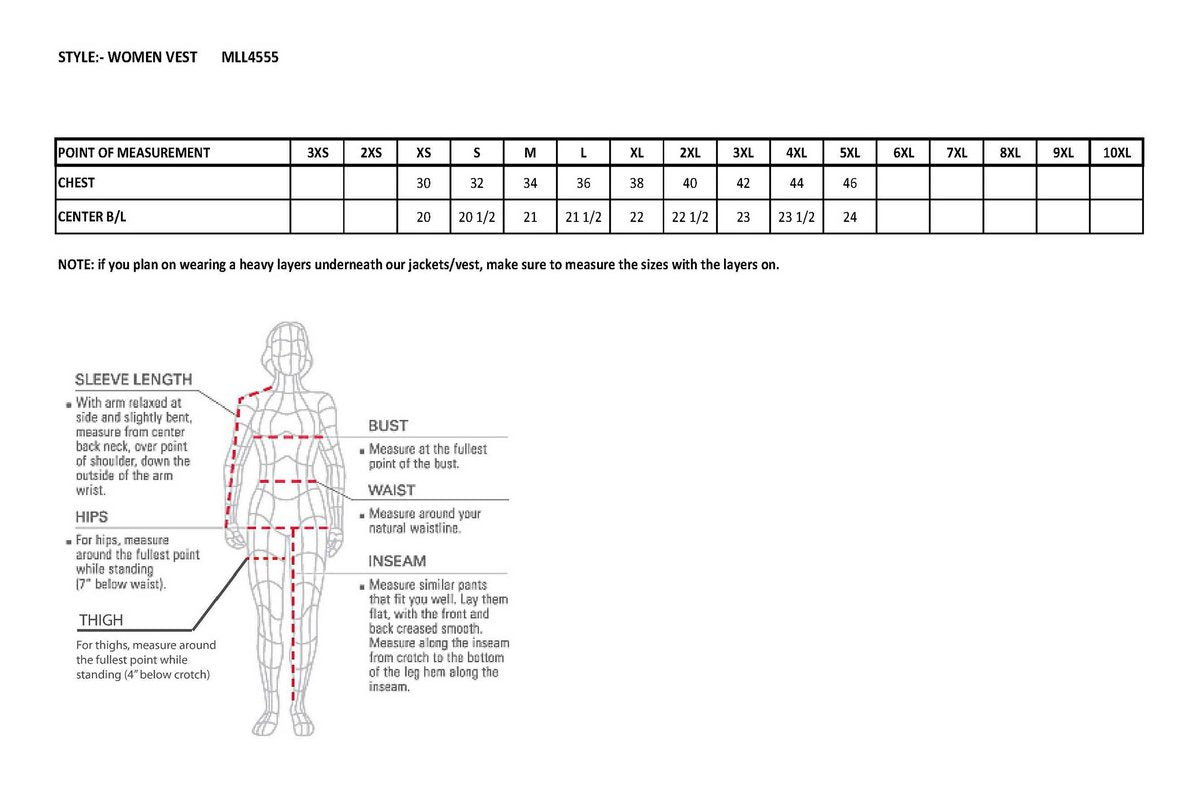 MLL4555 Women's Black Premium Leather Zipper Closure Motorcycle Rider Vest w/ Stretch Side Panel