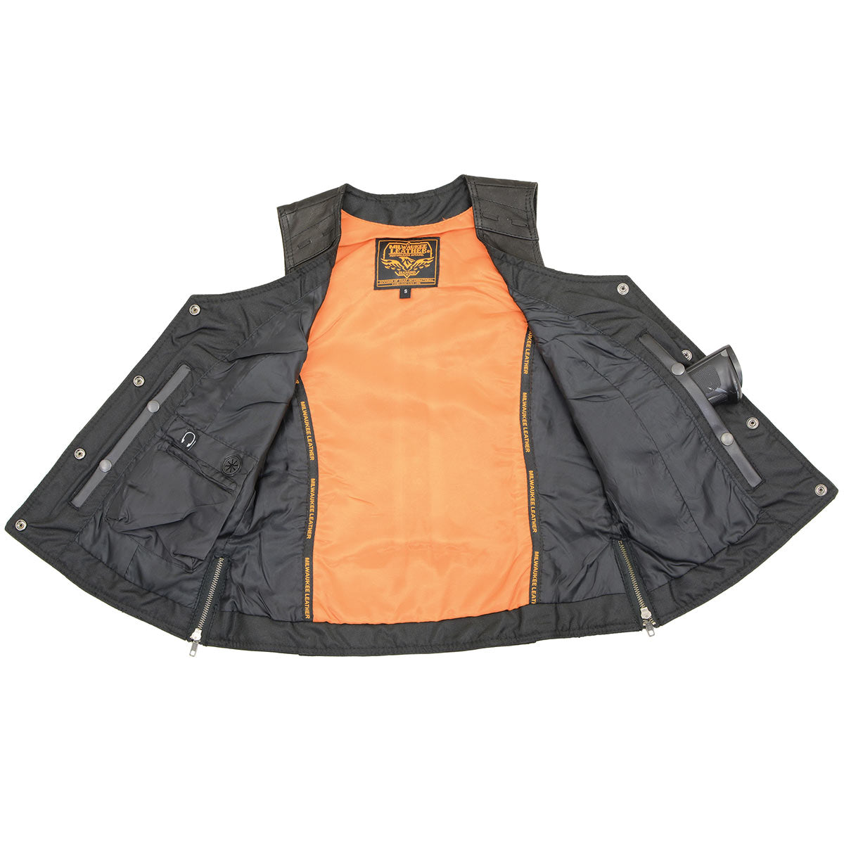 MLL4566 Ladies Fringed Leather Saddle Snap Front Vest