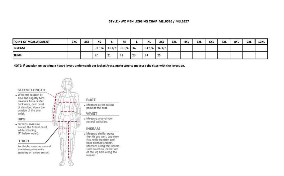 Premium Black Leather Motorcycle Chaps for Women w/ Rubbed Seams-Lace Detail MLL6526