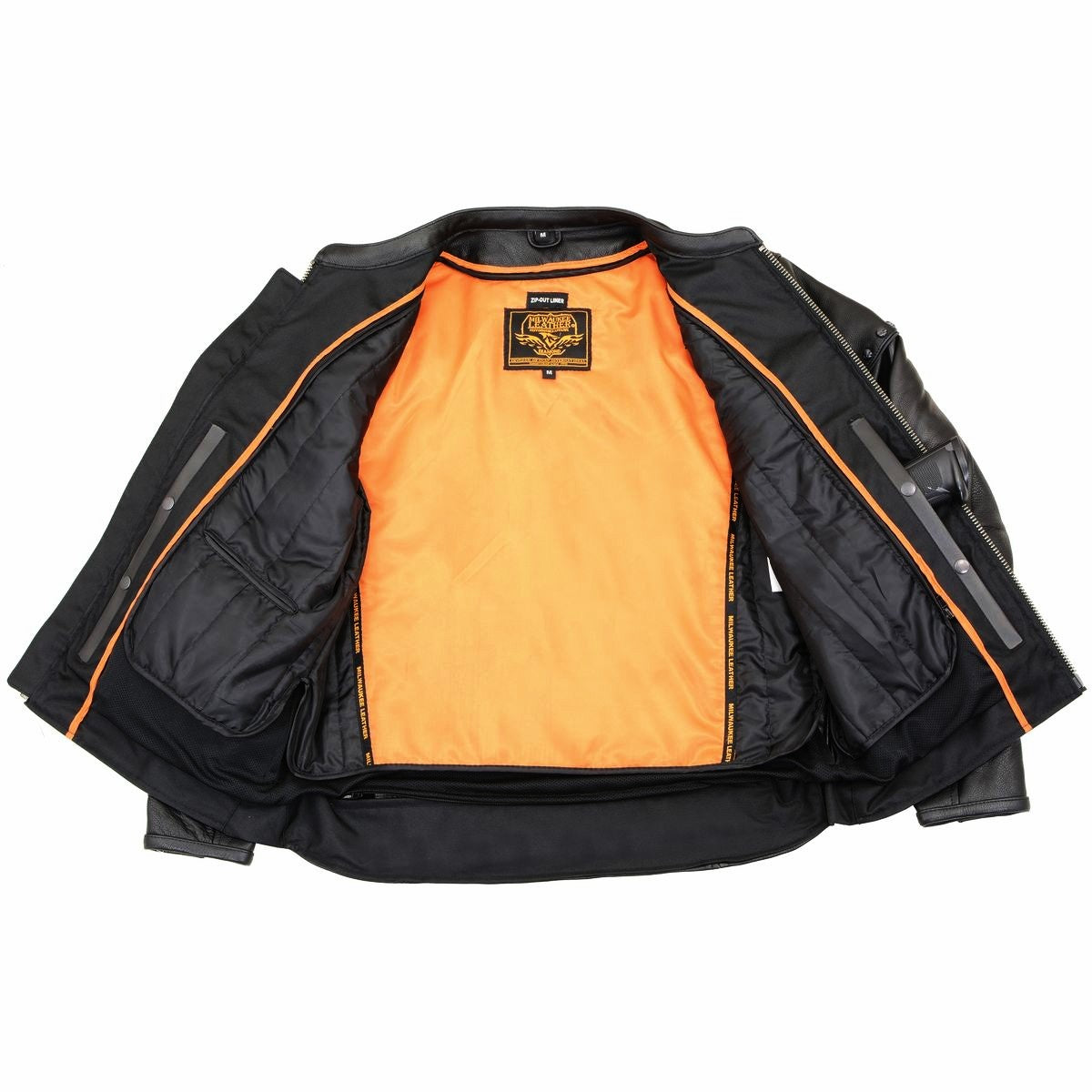 MLM1504 Men's Black ‘The Skelly Racer’ Premium Moto Leather Jacket