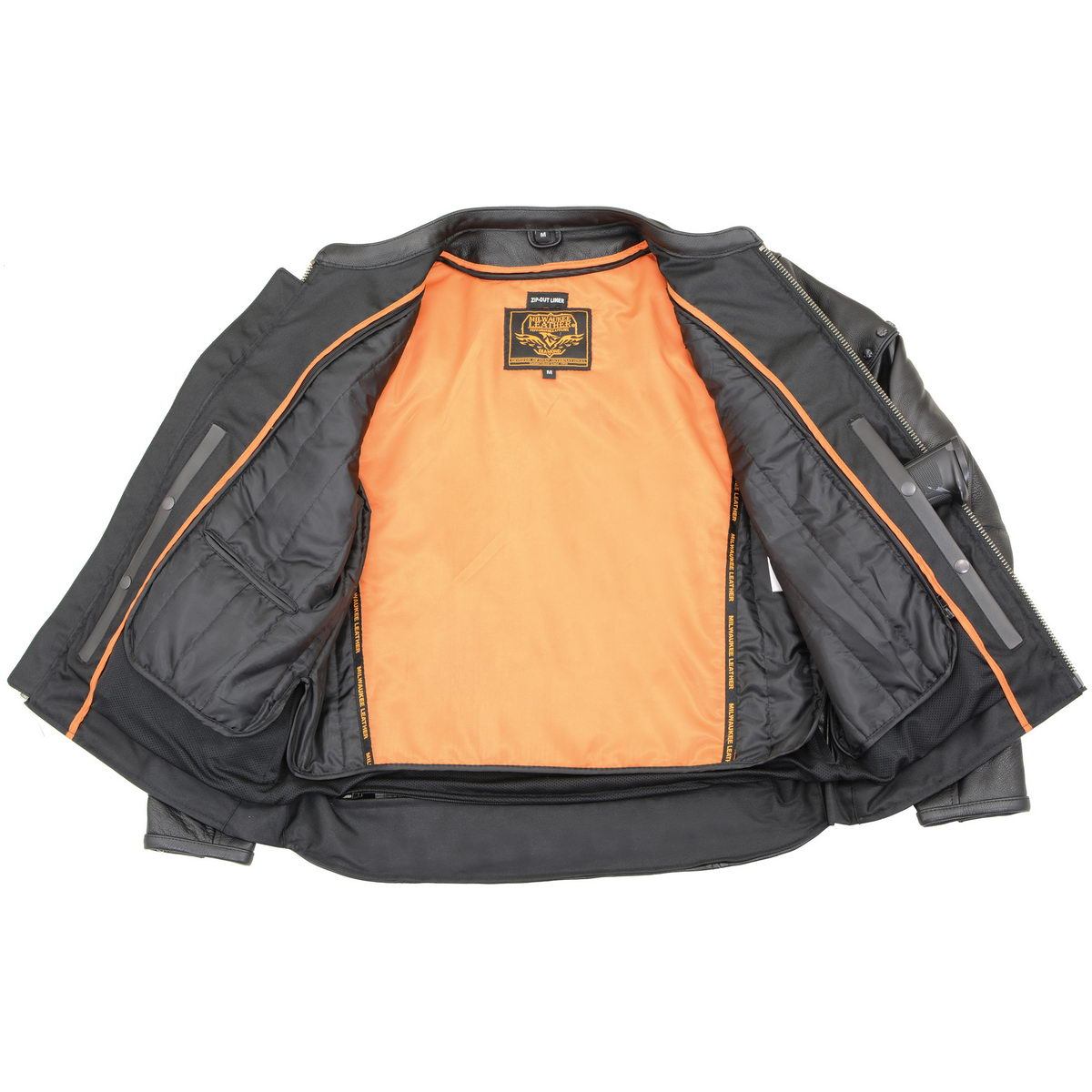 MLM1504 Men's Black ‘The Skelly Racer’ Premium Moto Leather Jacket