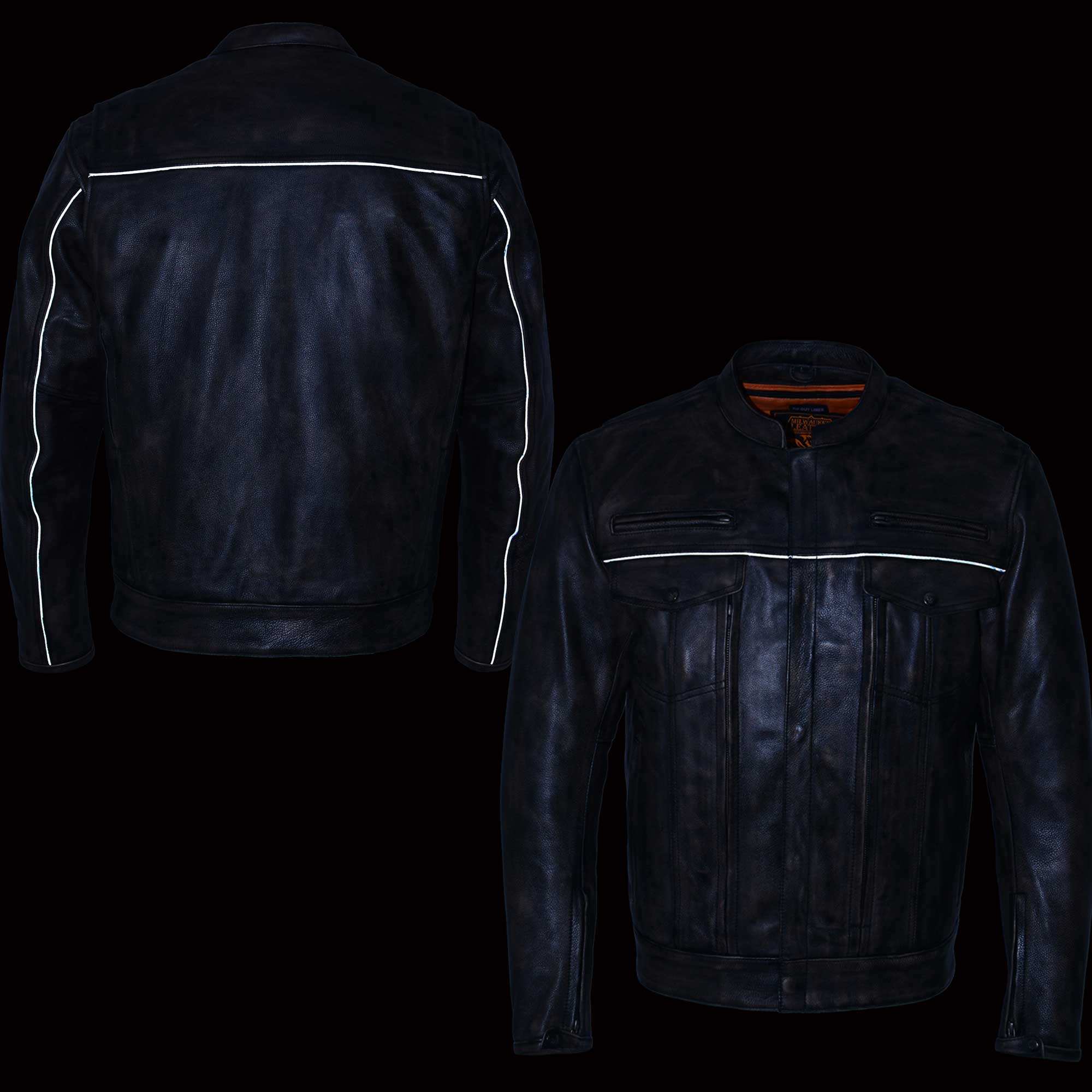 MLM1508 Men's Distressed Brown Premium Leather Motorcycle Rider Jacket