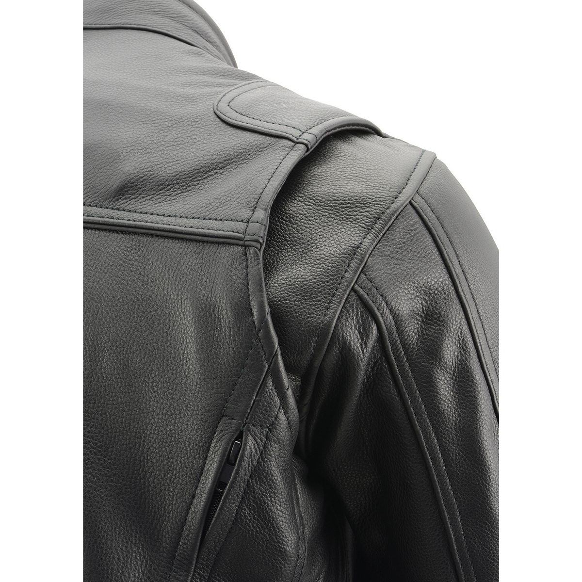 MLM1514SET All Season Black Premium Leather Motorcycle Riders Jacket w/ Heated and Cool-Tec Technology